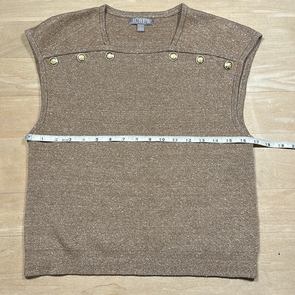 J.Crew Sweater Shell with Buttons in Merino-Linen Blend Sz L - Picture 8 of 9